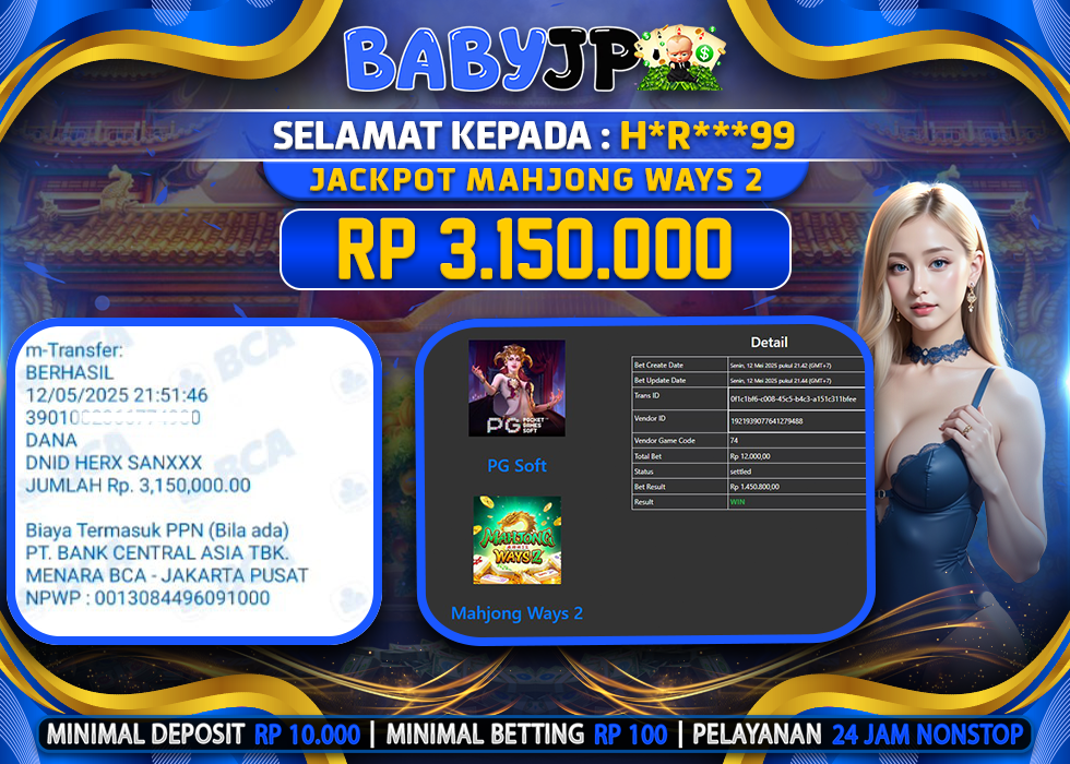 H*R***99 JACKPOT MAHJONG WAYS 2,-LUNAS